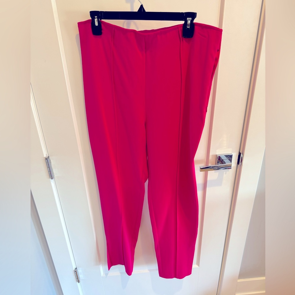 Cinq a Sept Brianne pintuck crepe magenta pants
